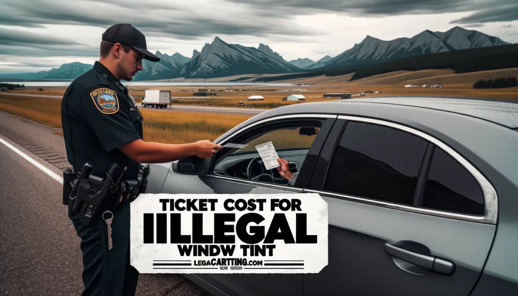 Montana police officer handing a ticket to a driver