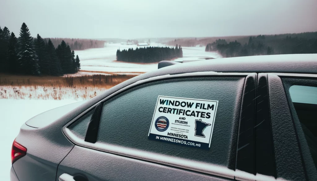 Window Film Certificates and Stickers In Minnesota